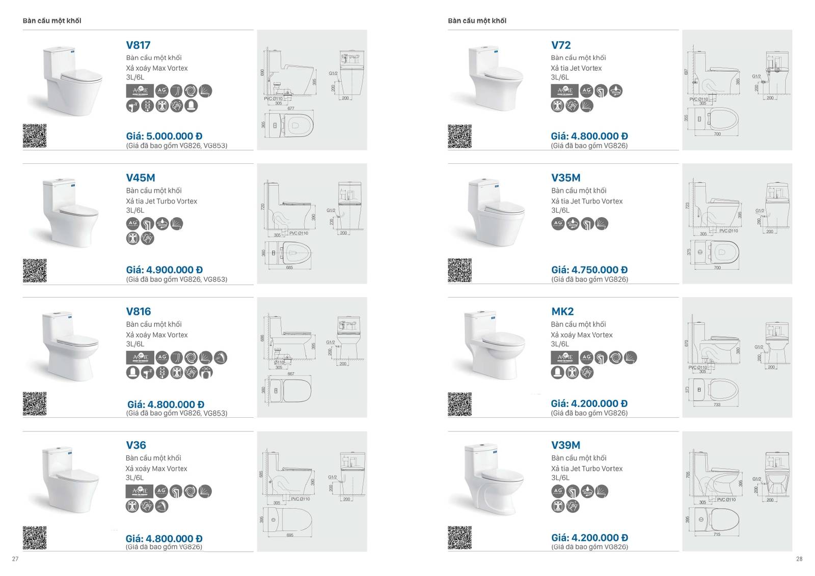 Catalogue và Bảng giá Thiết bị vệ sinh VIGLACERA mới nhất 2025 /Page 14